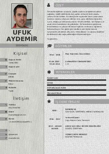 Sosyolog Cv Örnekleri cv indir
